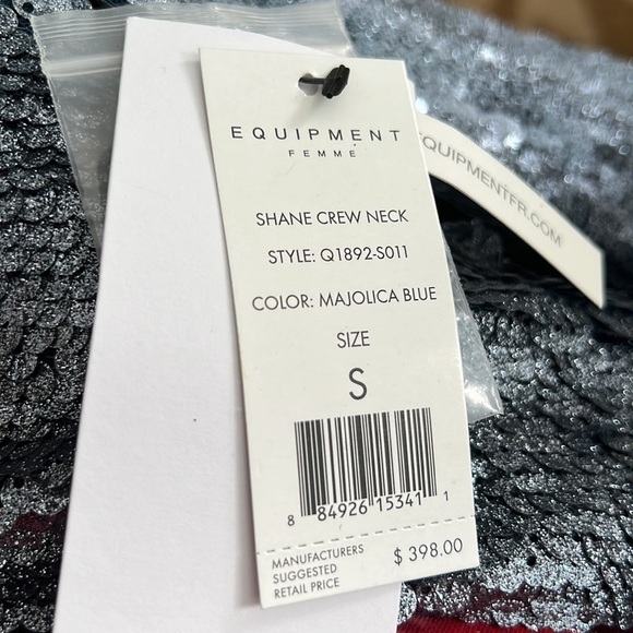 Equipment Femme Sparkly Sequin Sweater NWT $398 S/P - Picture 8 of 9